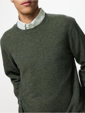 UNIQLO 100% cashmere crewneck long sleeve sweater XL timeless old money fall